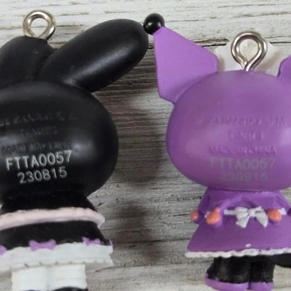 Sanrio My Melody Kuromi Charm Set Kawaii Lolita Goth Keychain Pendant - Picture 10 of 10